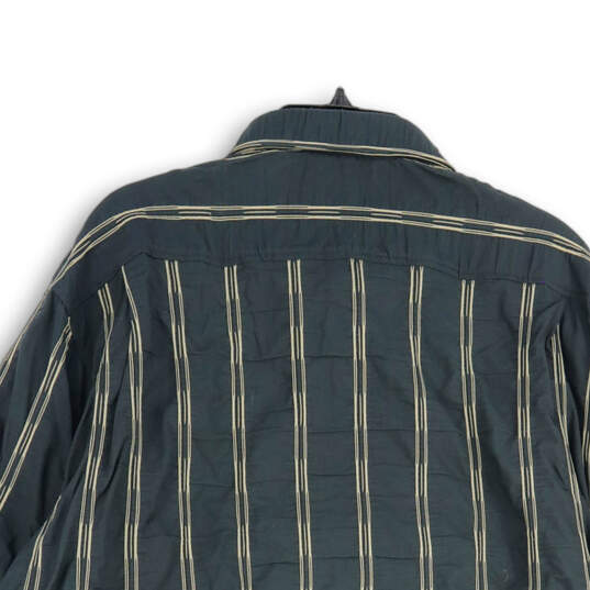 NWT Mens Black Striped Spread Collar Long Sleeve Button UP Shirt Size XXL image number 4