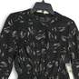 NWT APT.9 Womens Black White Long Sleeve Round Neck Tie Front A-Line Dress Sz 16 image number 3