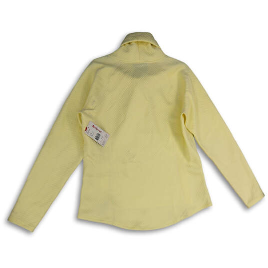 NWT Womens Yellow Thumb Hole Welt Pocket Pullover Hoodie Size XL image number 2