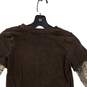 Boys Brown Long Sleeve Round Neck Casual Pullover T Shirt Size 7 image number 4