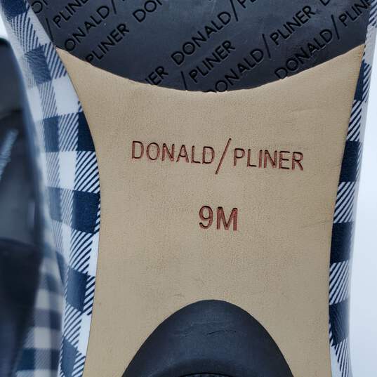 Donald J Pleiner Deedee Navy Gingham Flats Loafers Sz 9 image number 7