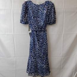 Eliza J Blue Leopard Print Polyester Dress Womens Size 8 alternative image