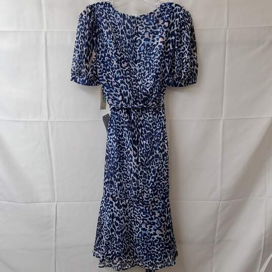 Eliza J Blue Leopard Print Polyester Dress Womens Size 8 image number 2