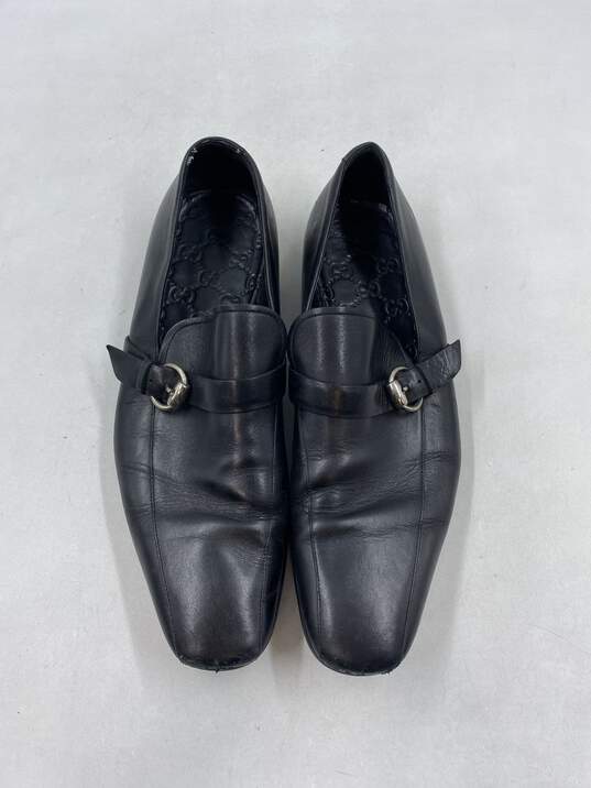 Authentic Gucci Black Loafer Dress Shoe Men 11 image number 4