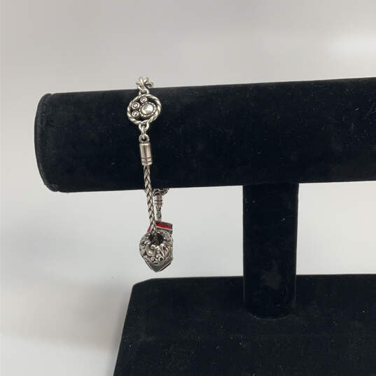 Designer Brighton Silver-Tone Wheat Chain Crystal Cut Stone Charm Bracelet image number 1