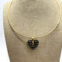 Designer Joan Rivers Gold-Tone Black Heart Shape Pendant Choker Necklace image number 1