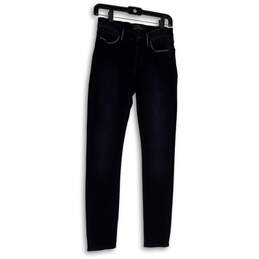 Womens Blue Denim Dark Wash Pockets Stretch Slim Fit Skinny Jeans Size 6/28