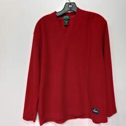 Lauren Ralph Lauren Women's Red V-Neck Sweater Size L