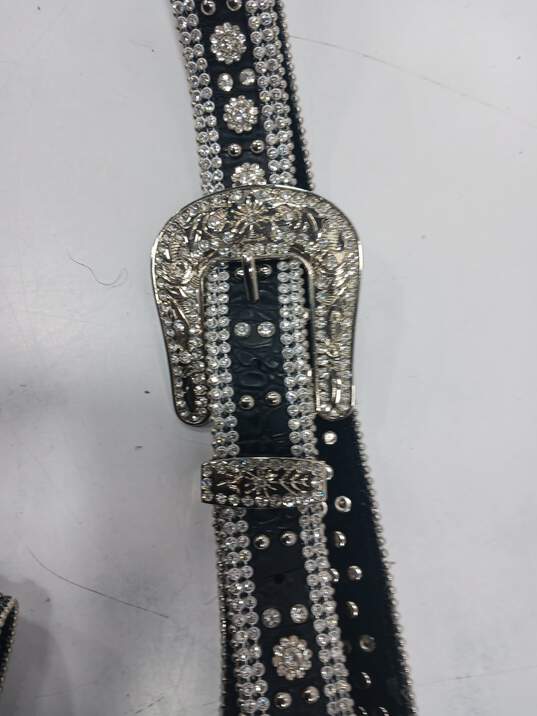 Pair of Women's Rhinestone Belts Size XL image number 3