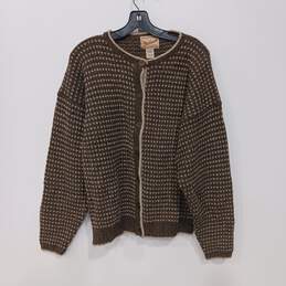 Vintage Woolrich Women's Deep Mocha 100% Wool Cardigan Size L