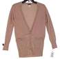 NWT Womens Tan Long Sleeve V Neck Button Stretch Cardigan Sweater Size XXS image number 1