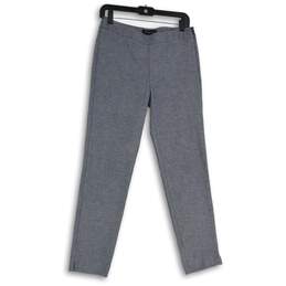 Talbots Womens Gray Flat Front Straight Leg Side Zip Ankle Pants Size 2