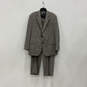 Mens Gray Glen Plaid Long Sleeve Notch Lapel Two Piece Pants Suit Sz 44/39 image number 1