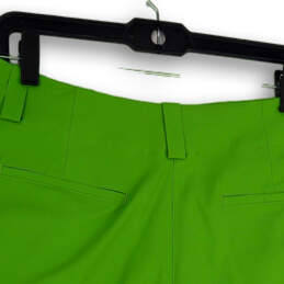 NWT Womens Green Flat Front Slash Pockets Stretch Golf Chino Shorts Size 8