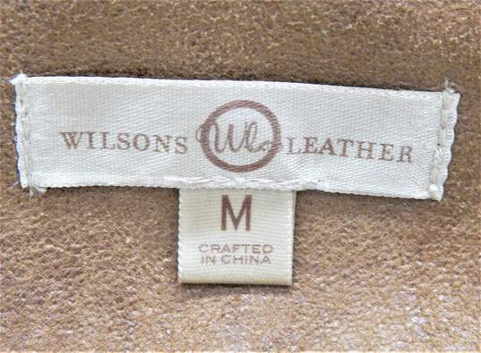 Wilsons Vegan Brown Leather Faux Fur Trim Women's Penny Lane Style Coat Size M image number 2