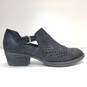 BORN Nanna Black Suede Perforated Ankle Buckle Shoes Women's Size 7.5 M image number 1