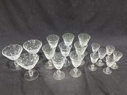 Lot of 17 Assorted Crystal Barware Glasses