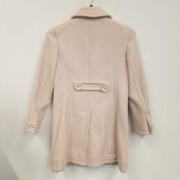 Womens Pink Pockets Long Sleeve Pointed Collar Short Trench Coat Size Small alternative image