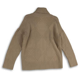 Womens Beige Knitted Turtleneck Long Sleeve Pullover Sweater Size Large alternative image