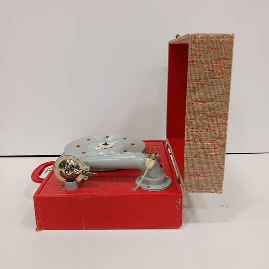Vintage Spear Products Electric Red Phonograph Model 220 image number 5