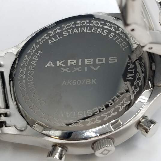 Akribos 41mm Case Men's Stainless Steel Chronograph Quartz Watch image number 6