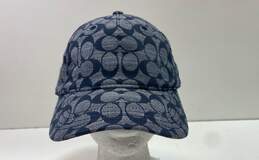 COACH Navy Blue Signature Jacquard Hat Baseball Cap