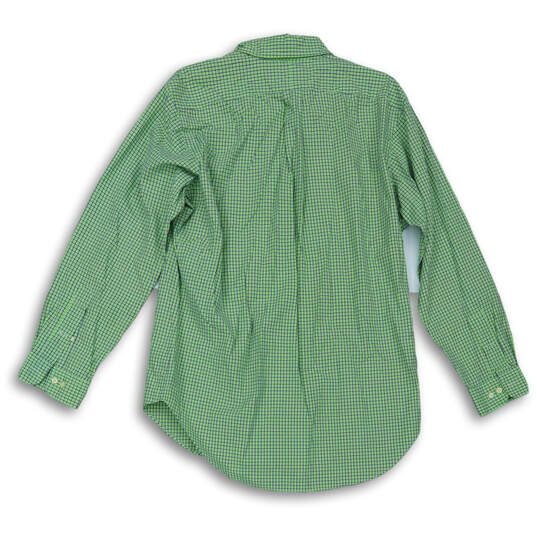 Mens Green Plaid Classic Fit Collared Long Sleeve Button-Up Shirt Size 15.5 image number 2