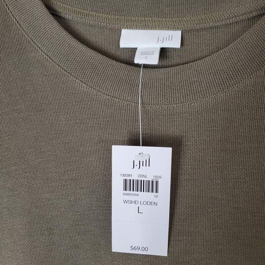 J Jill Women Olive Long Sleeve Top L NWT image number 3