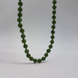Vintage 14k Gold Clasp on Green Gemstone Beaded 17 3/4 Inch Necklace 22.5g