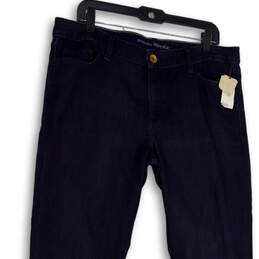 NWT Womens Blue Denim Dark Wash Stretch Pocket Straight Leg Jeans Size 32L