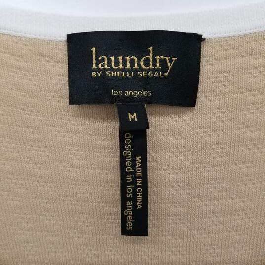 Laundry By Shelli Segal Marshmallow Open Knit Sheath Dress WM Size M NWT image number 3
