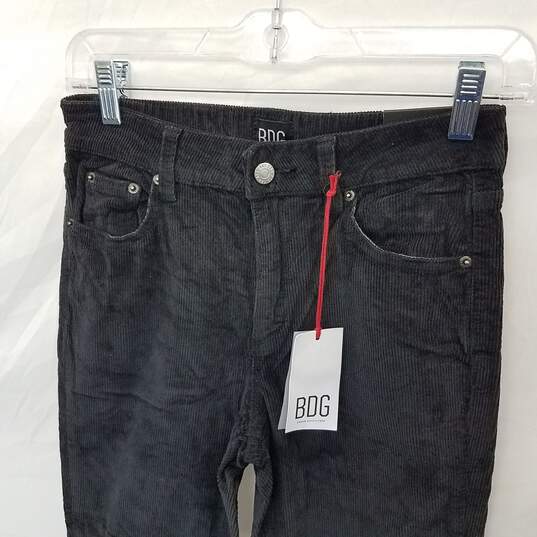 Urban Outfitters BDG Washed Black Corduroy Mid Rise Slim Flare Jeans 26W 32L New image number 5