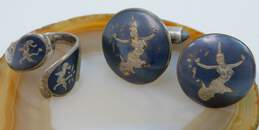 Vintage Siam Sterling Silver Ring & Cuff Links alternative image