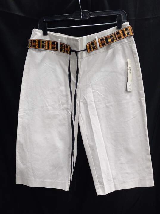 Women's DKNYC White Belted Shorts Sz 8 NWT image number 1