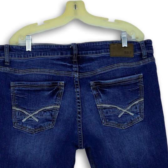 Mens Blue Denim Medium Wash Mid Rise Stretch Straight Jeans Size 38X30 image number 4