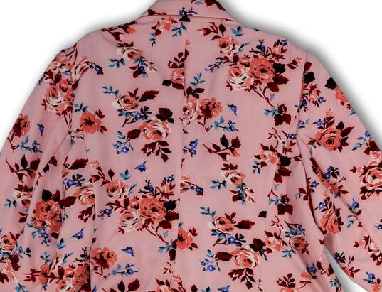 NWT Womens Multicolor Floral Single Breasted One-Button Blazer Size 28 image number 4