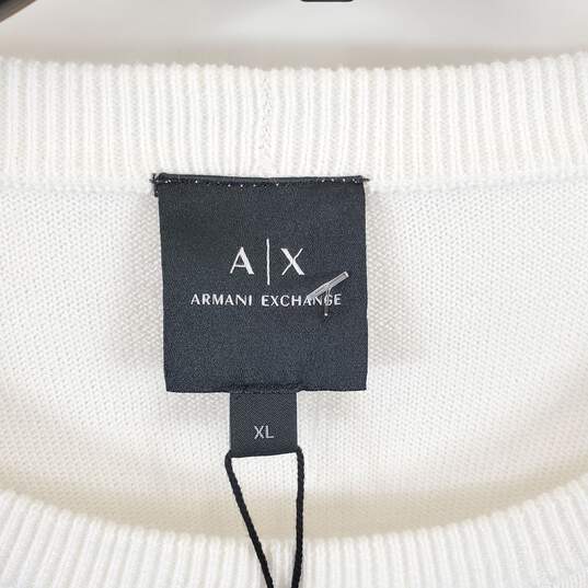 Armani Exchange Men White Logo Sweatshirt XL NWT image number 3