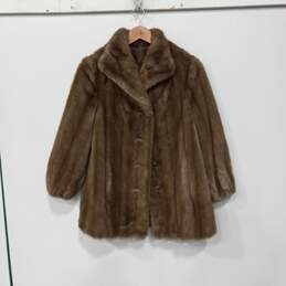 Atissavel Fabric Brown Faux Fur Coat
