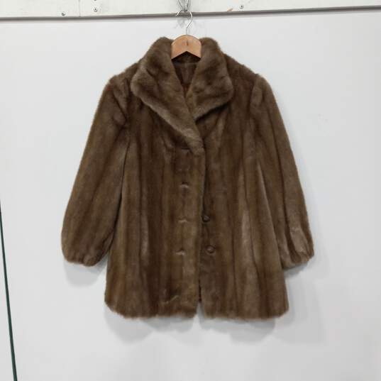 Atissavel Fabric Brown Faux Fur Coat image number 1