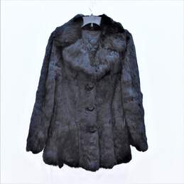 Vintage Women's Black Rabbit Fur Coat