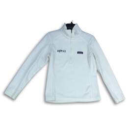 Patagonia Womens White Fleece Mock Neck 1/4 Zip Long Sleeve Jacket Size S