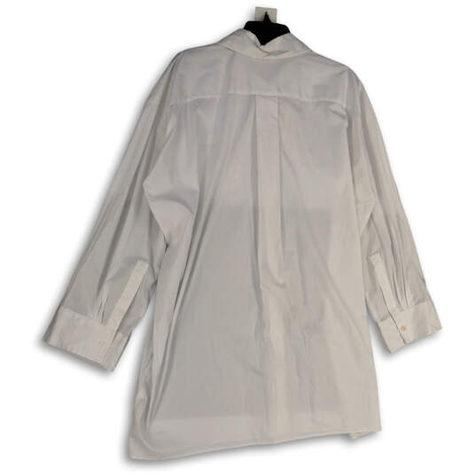 NWT Womens White Oversized Long Sleeve Collared Button-Up Shirt Size Small image number 2