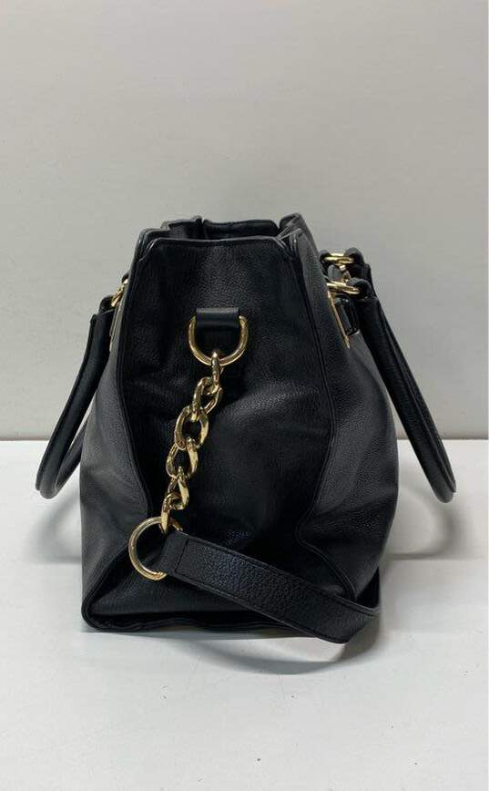 Michael Kors Hamilton Black Leather Shoulder Tote Bag image number 4