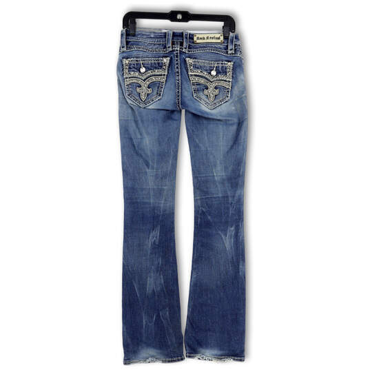 Womens Blue Denim Pockets Medium Wash Comfort Bootcut Leg Jeans Size 25 image number 2
