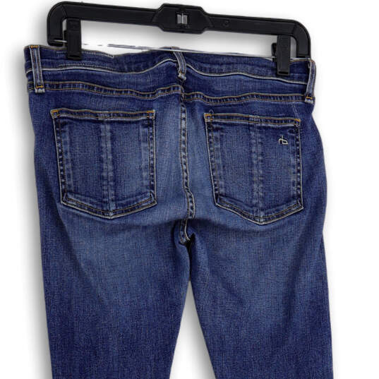 Womens Blue Denim Medium Wash 5 Pocket Design Skinny Leg Jeans Size 29 image number 4