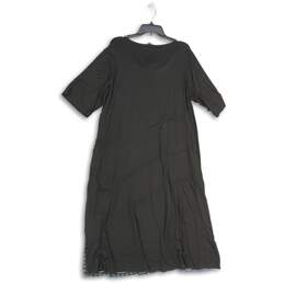 NWT Suzanne Betro Womens Black Gray Round Neck Short Sleeve Sheath Dress Size 1X alternative image