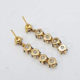 14K Gold Cubic Zirconia Dangle Earrings 1.8g alternative image