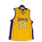 Los Angeles Lakers Mens Yellow Purple Shaquille O'Neal # 34 Pullover Jersey XL image number 1