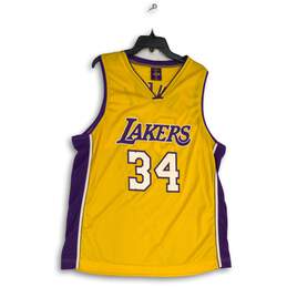 Los Angeles Lakers Mens Yellow Purple Shaquille O'Neal # 34 Pullover Jersey XL