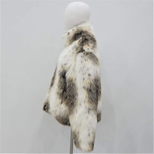 Vintage Bill Blass Sport Womens Faux Fur Animal Print Reversible Zip Coat Size L image number 5